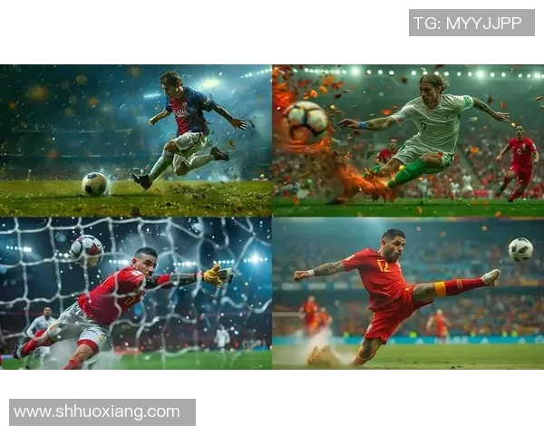 足球明星精彩瞬间射门后定格的完美瞬间与激情四溢的比赛场景